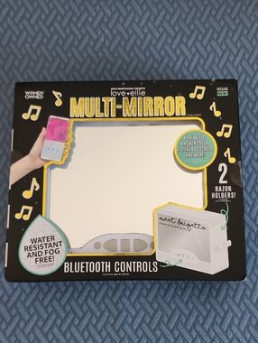 (NEW) Love + Ellie Multi-Mirror with Bluetooth Speaker - Black & Gold fogless